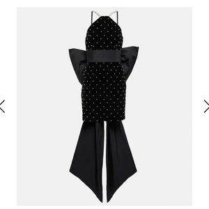 Rebecca Vallance- Hope embellished velvet bow minidress